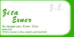 zita exner business card